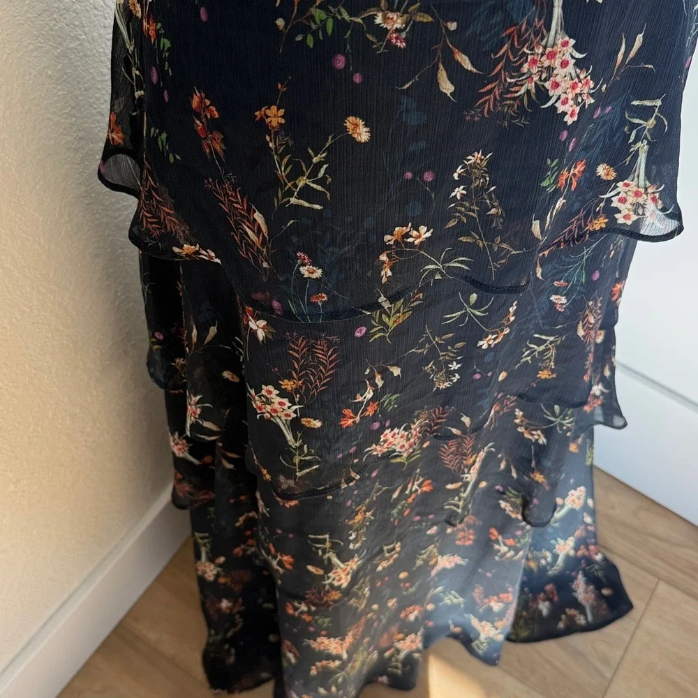 Maeve by Anthropology Stunning Layers Maxi Skirt Floral Print - Size Medium